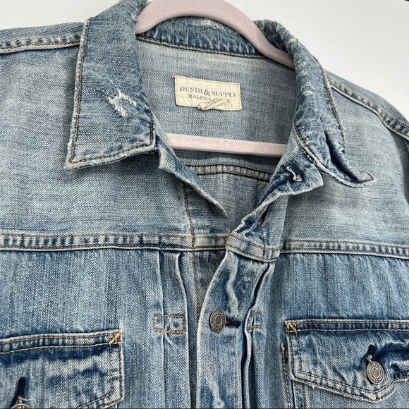 Ralph Lauren Denim & Supply Light Wash Faded Buttondown Collared Denim Jacket - Picture 3 of 16